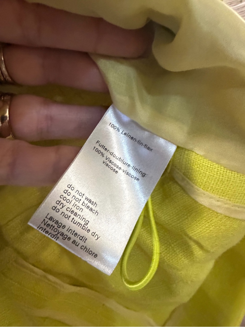 AKRIS Women’s Short-Sleeve Lemon Lime Blazer Top 100% Linen Old Money size 6 S - Picture 5 of 9